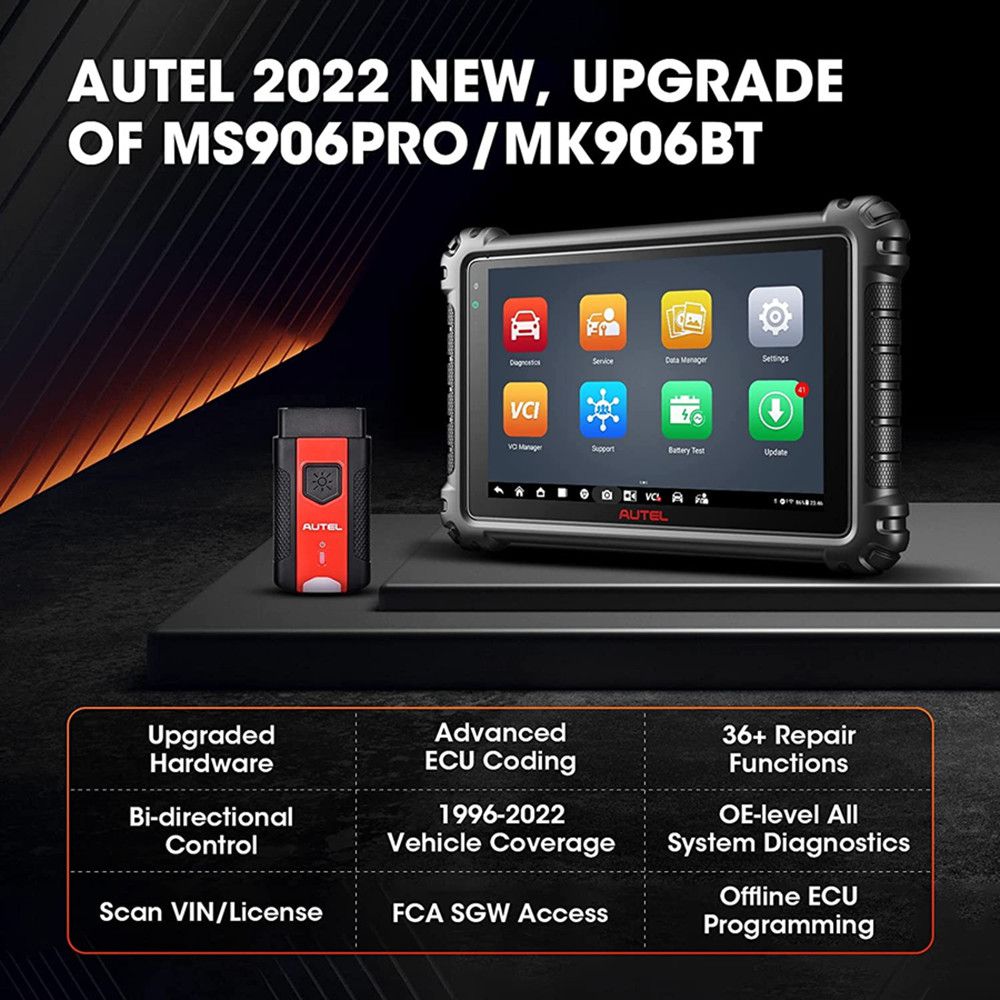 2022 Newest Autel MaxiCOM MK906 PRO Scanner Upgraded of MS906 Pro/MK906BT Diagnostic Tool with Advanced ECU Coding