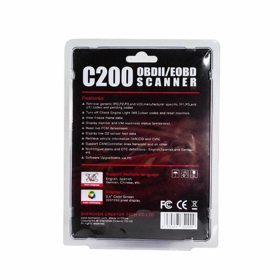 Creator C200 OBDII/EOBD Code Reader