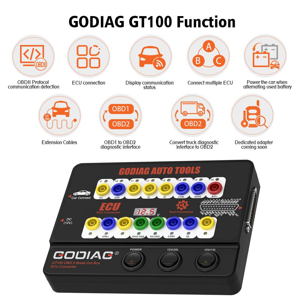 GODIAG GT100 Breakout Box ECU Tool with BMW CAS4 CAS4+ and FEM/BDC Test Platform Full Package US/UK/EU Ship