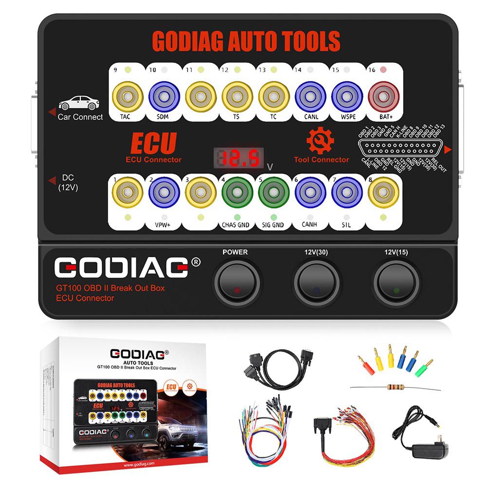 GODIAG GT100 Breakout Box ECU Tool with BMW CAS4 CAS4+ and FEM/BDC Test Platform Full Package US/UK/EU Ship
