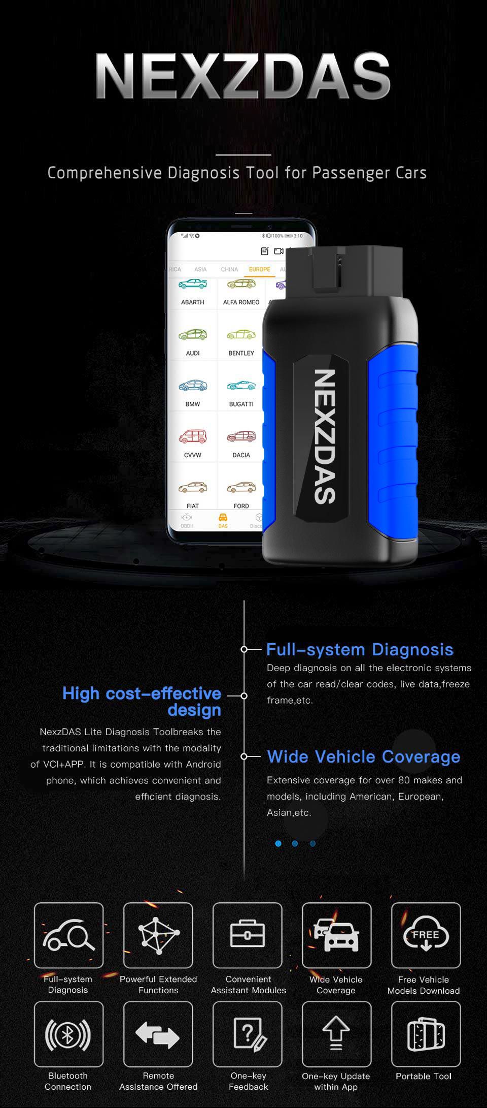 Humzor NexzDAS ND306 Lite Full-System Diagnostic Tool + Oil Reset + TMPS +EPB+ ABS+ SAS +DPF for Android