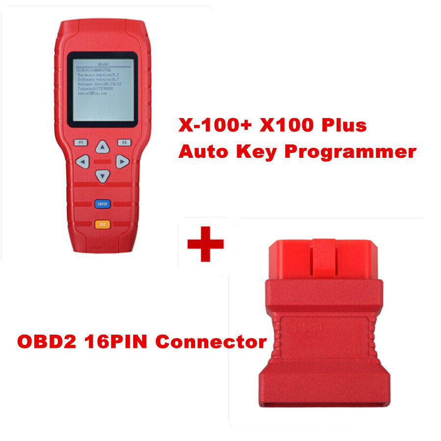 X - 100 + x100 con un programador de claves automáticas y un conector obd2 - 16pin