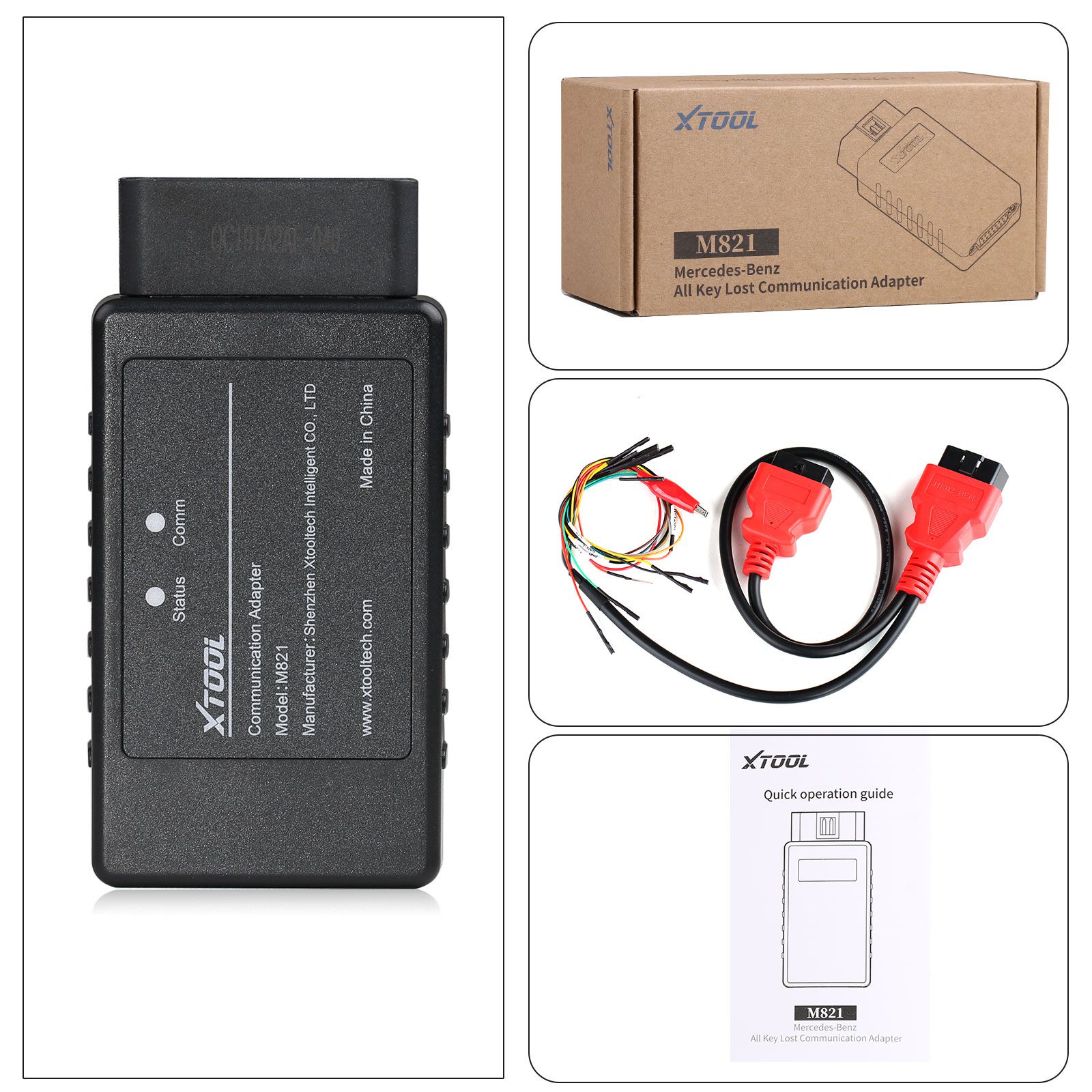 XTOOL M821 Adapter Work with KC501/X100 Pad3/X100 Max Key Programmer For Mercedes-Benz All Keys Lost