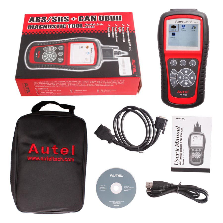 Original auto link a619 EU ABS / SRS OBDII Diagnosis Tool Support online Update