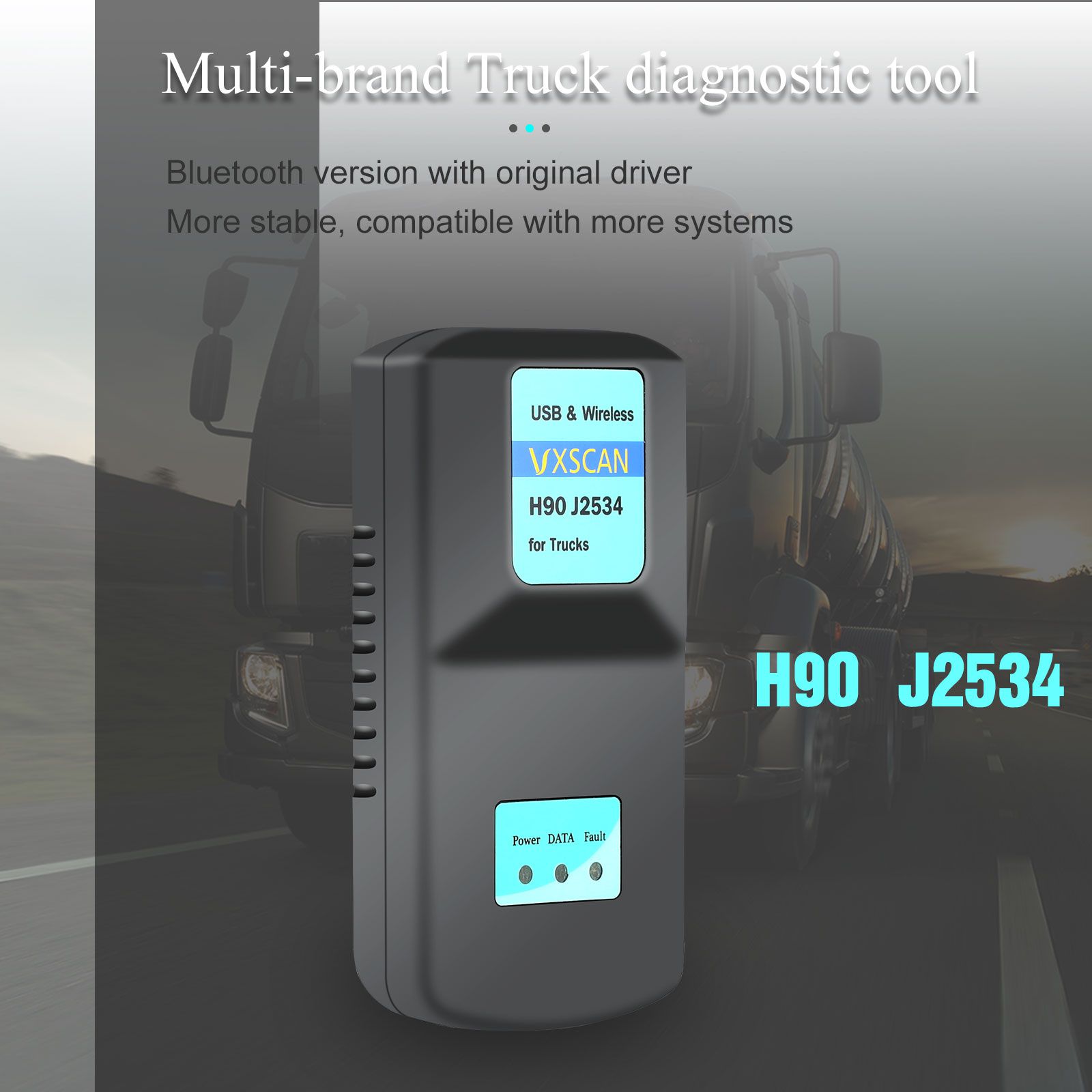 Vxscan h90j2534 diésel Vehicle Diagnosis interface and Software with the diagnosis of motor Change panel ABS